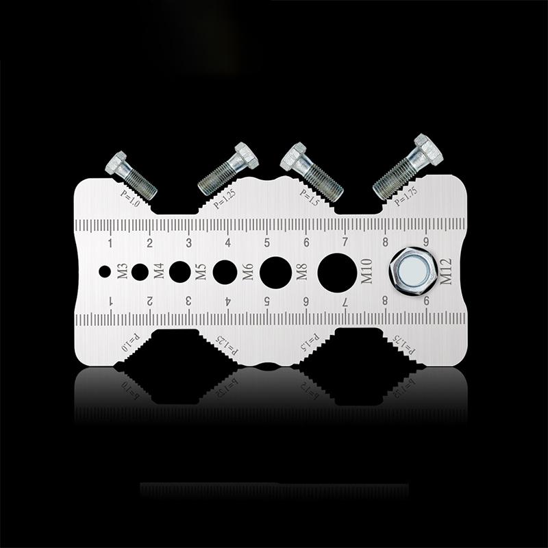 1/2 Pcs Stainless Steel Thread Checker Screw Measurement Ruler Metric Caliper Gauge Tool For Measuring Screw Pitch Bit Bolt Nut