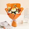 Finished Crochet Rose Flower Bouquet With artificial leaves 1 Large Flower&5 Small Flowers Knitted Flower Bouquet Gifts