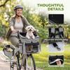 Dog Bike Basket, Soft-Sided Pet Carrier with Security Leash, Mesh Door & Window, Plush Cushion, Bowl, Light Grey