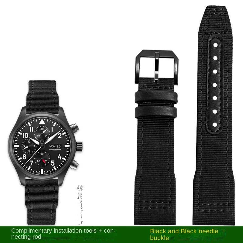 Bracelet de montre en nylon 20 mm 21 mm 22 mm pour IWC Universal Pilot Mark 18 Spitfire Fighter Série Portugal Bracelet de montre en toile