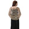 50*180cm with Fringed Women's Sparkling Sequin Lace Deco Scarf, Shawl Wraps For Evening Dress Mesh Shawls Capes For Party