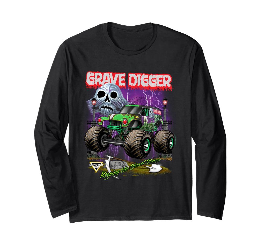 Monster Jam Grave Digger Shovel Sharp Long Sleeve T-Shirt