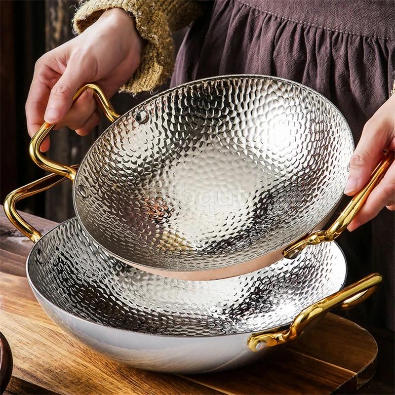 Komerční alkoholový vařič suchý hrnec Speciální nádobí Chinoise hot pot Tvar kladiva Zesílená nerezová ocel 304 sada na suchý hrnec