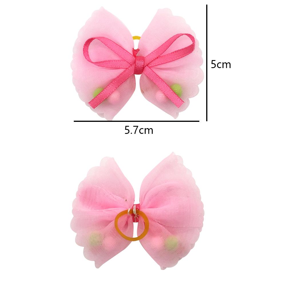 50/100pcs Cute Pet Dog Cat Hair Bows for Dog Wedding Party Holiday Daily Accessories Pet Grooming Bows with Rubber Bands