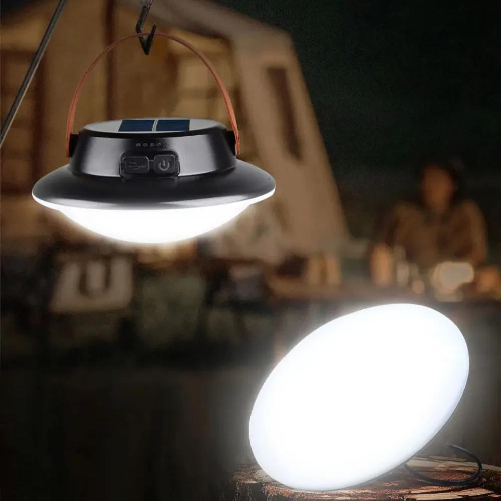 LED Solar Camping Light Waterproof Rechargeable Outdoor Hanging Light Portable Fill Light Work Maintenance Emergency Lighting