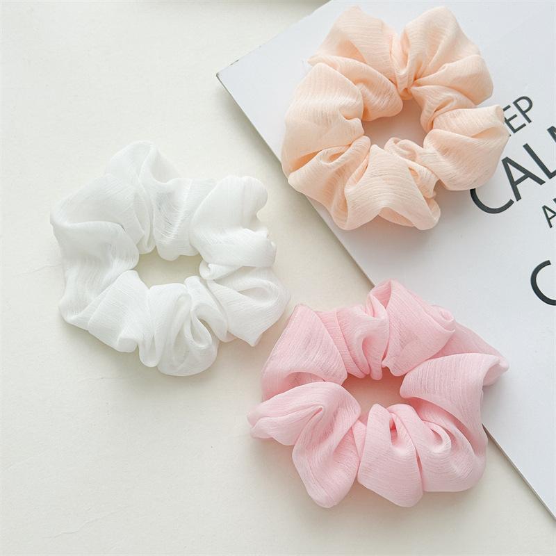 Airy Chiffon Vibe Transparent Texture Hair Ties Macaron Candy Colors Cloud Like Voluminous Headwear Summer Beach Hair Accessories