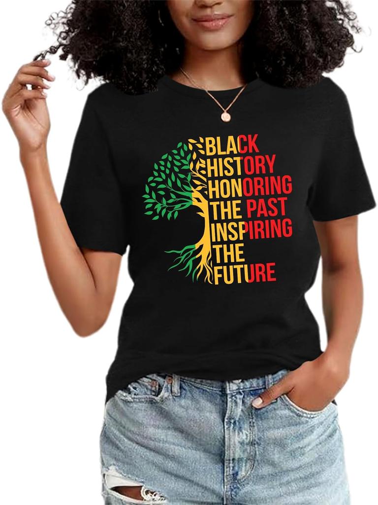 Black History Honoring The Past Inspiring The Future Tshirt Vintage Tree Print Unisex Unisex Freedom 1865 Juneteenth Tshirt