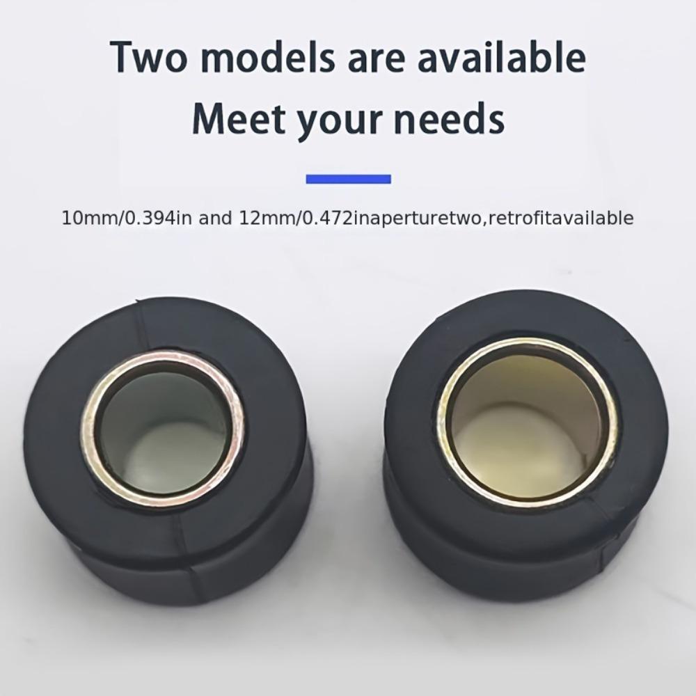 Motorcycle Shock Absorber Bushing - Rubber Cushion Damper for Electric Bikes and Motorcycles - 10mm/12mm Inner Diameter - Black
