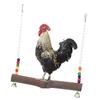 Natural Wood Handmade Pet Chicken Cage Hanging Swing Toy For Hens Cock Macaw Chew Training Toys SuppliesChicken Swing
