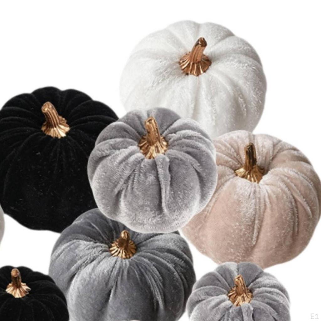 12Pcs Artificial Velvet Pumpkin Autumn Decor Versatile Soft Fall for Window Sill
