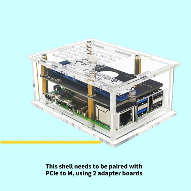 Transparently Acrylic Case For RPi 5 Case Featuring Precise Openings for Connectors and Active Cooling Port Support