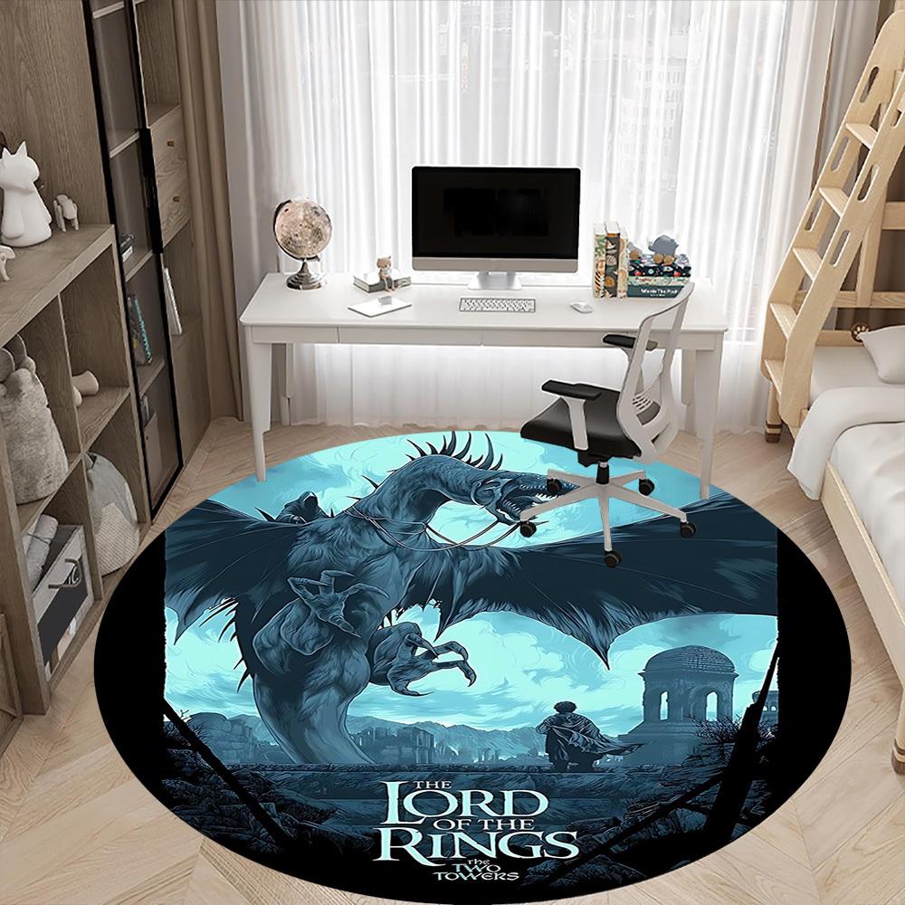 1pc The Lord of the Rings Office Round Area Rug, Under Office Chairs Bedroom Living Room Home Decor A1022211