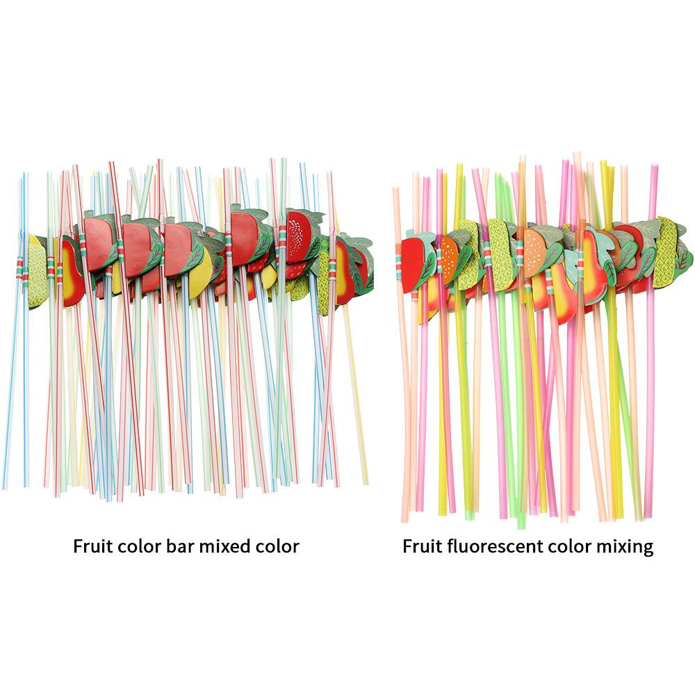 50pcs Colorful Juice Mix Color Plastic Straws Party Tableware Umbrella Drinking Straw Bar Supplies