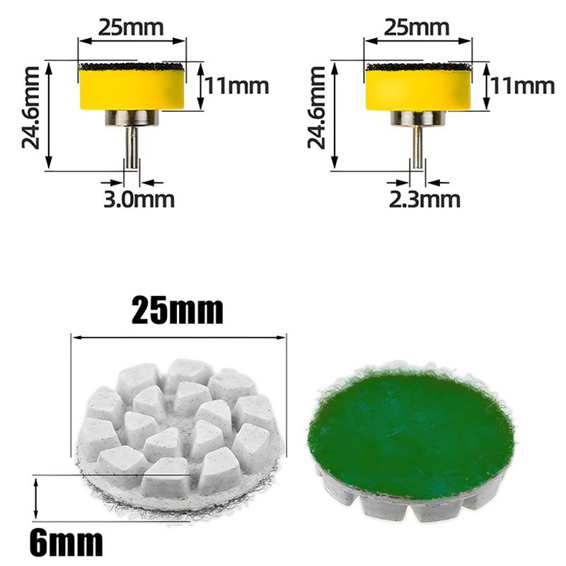 25mm Mini Diamond Polishing Pads Marble Granite Gemstone Grinding Wheel Fine Polishing Flexible Resin Sanding Disc Self-adhesive