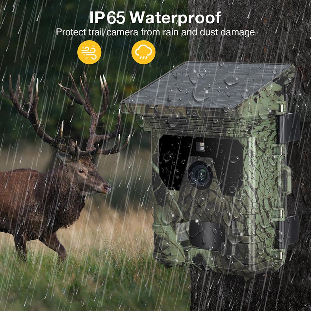 Solar Trail Camera 20MP 1080P Game Camera Infrared Night Vison Outdoor Wildlife Cameras Motion Activated for Outdoor Monitoring