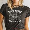 Dont Worry I Have A Plan T Shirt D20 Dice Math Formula Rpg Gamer Funny Geeky Tabletop Gaming Vintage Casual Versatile