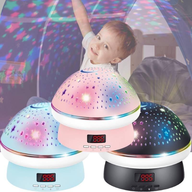 Star Night Projector Light Mushroom Timer Rotation Abs For Kids Gift Bedroom