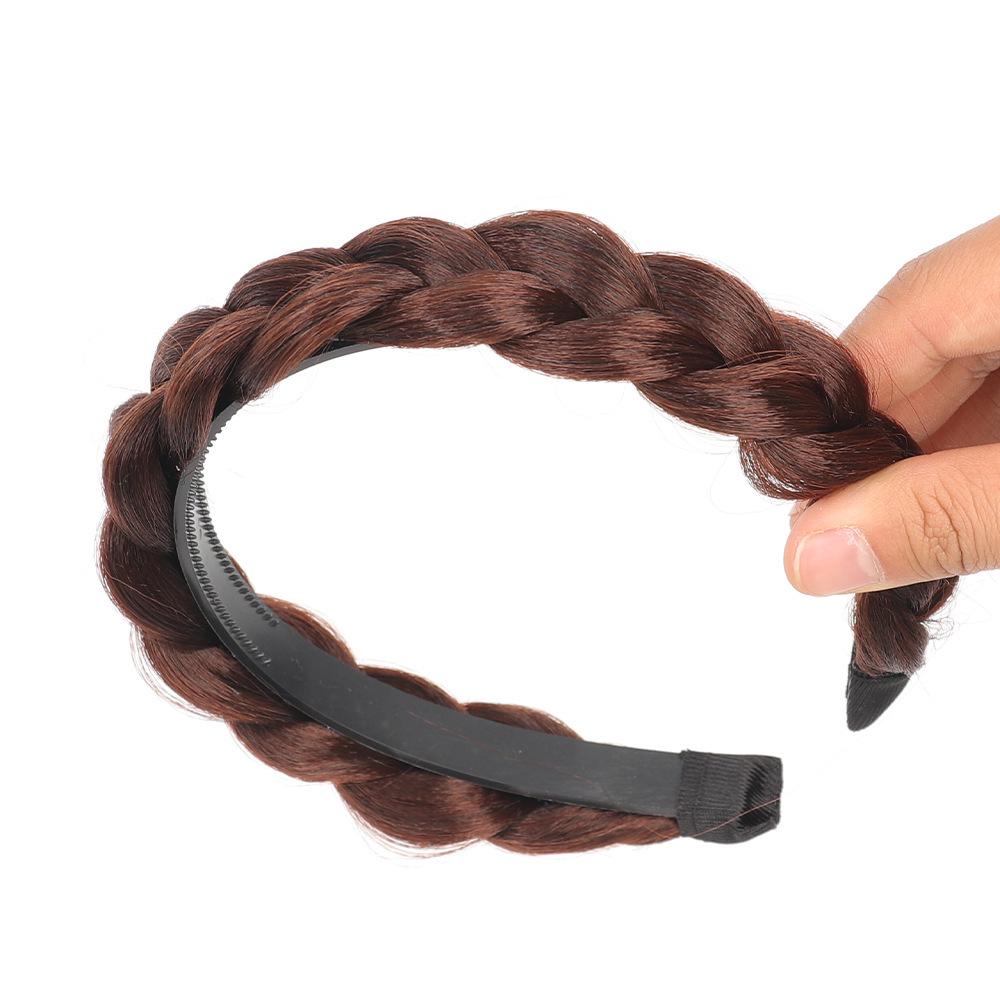 Braided Headband with Fishbone Fill, Women's New Style, Luxurious Feel, Human Hair Look, Crown-Height Boost, Gourd Braid, Handmade Woven Design.