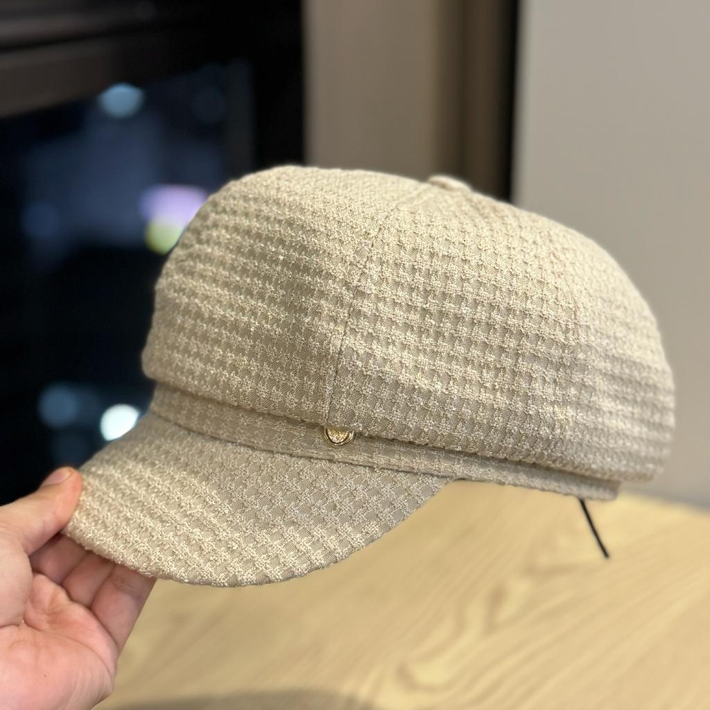 Korean Style Duck Beret Autumn and Winter Women's New All Match Face Small Octagonal Hat Japanese Style Big Head Painter's Hat