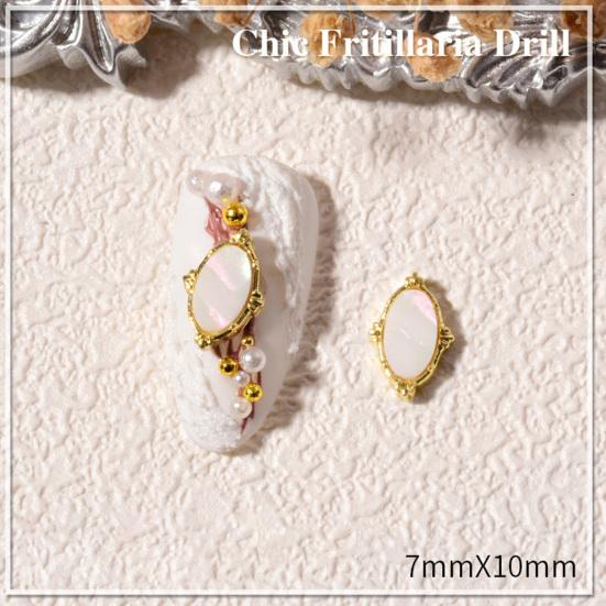 10Pcs/Set Nail Ornament Luxury 3D Effect Colorful Alloy Fritillary Symphony Nail Rhinestones for