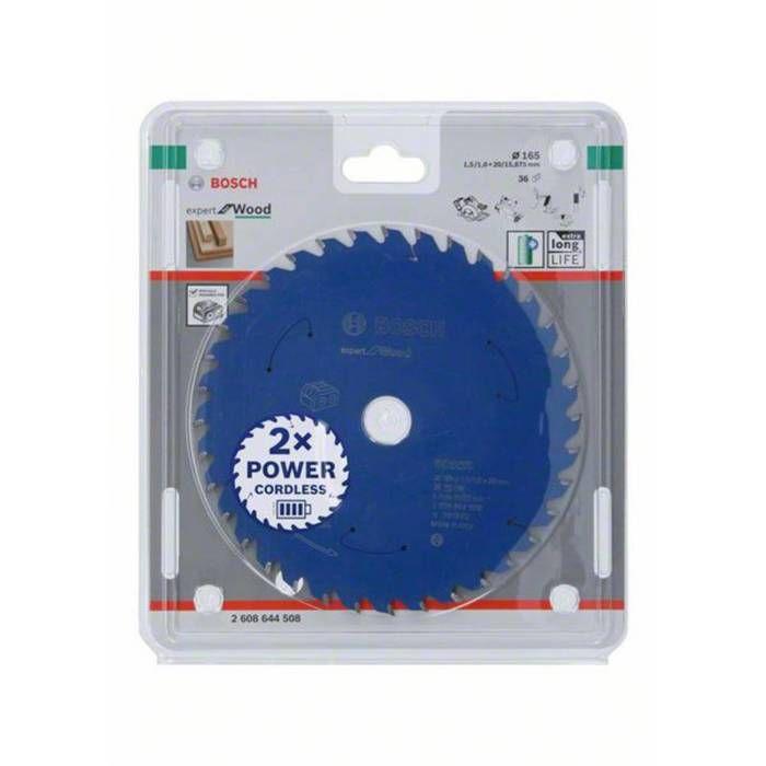 Lame De Scie Circulaire - Bosch - Expert for Wood - 165 Mm - 36 Dents - Revêtement Anticorrosif