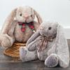 Plush Rabbit Toy With Checkered Bow Decor For Kids Gift And Home Decor