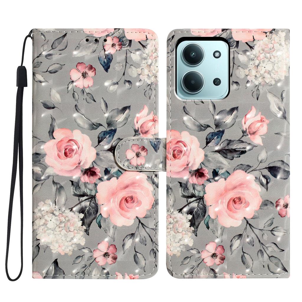 Dla Xiaomi Redmi 15C 4G (Światowy) (171mm)/Etui Poco C85 4G PU Skóra Portfel Pokrowiec na Telefon Druk Wzoru 3D