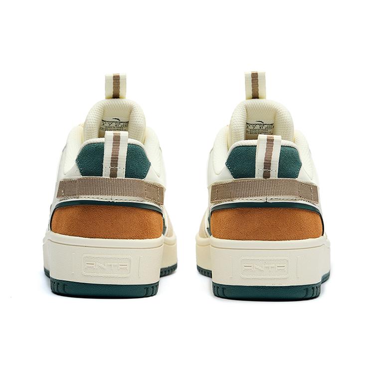 New Anta Life Collection Anti Slip Wear Resistant Low Top Skateboard Shoes White Green 912228067-3