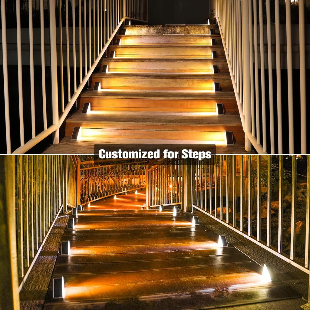 1Pc Solar Stair Lights ,LED Solar Step Lights Outdoor Waterproof ,Outdoor Light Decor for Garden Stair, Deck, Front Step, Front Porch, Patio