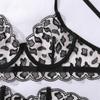 Women's Sexy Embroidery Bra Set Push-up Underwired Lingerie Set Sheer Thin Bra Set