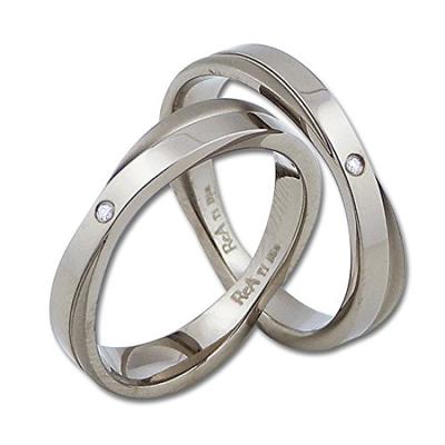 Amore Sladěný snubní prsten Titanový šperk Doplněk Křížový design Diamant Dárek K narozeninám Výročí Zásnuby Svatba 7 [La Eterno]