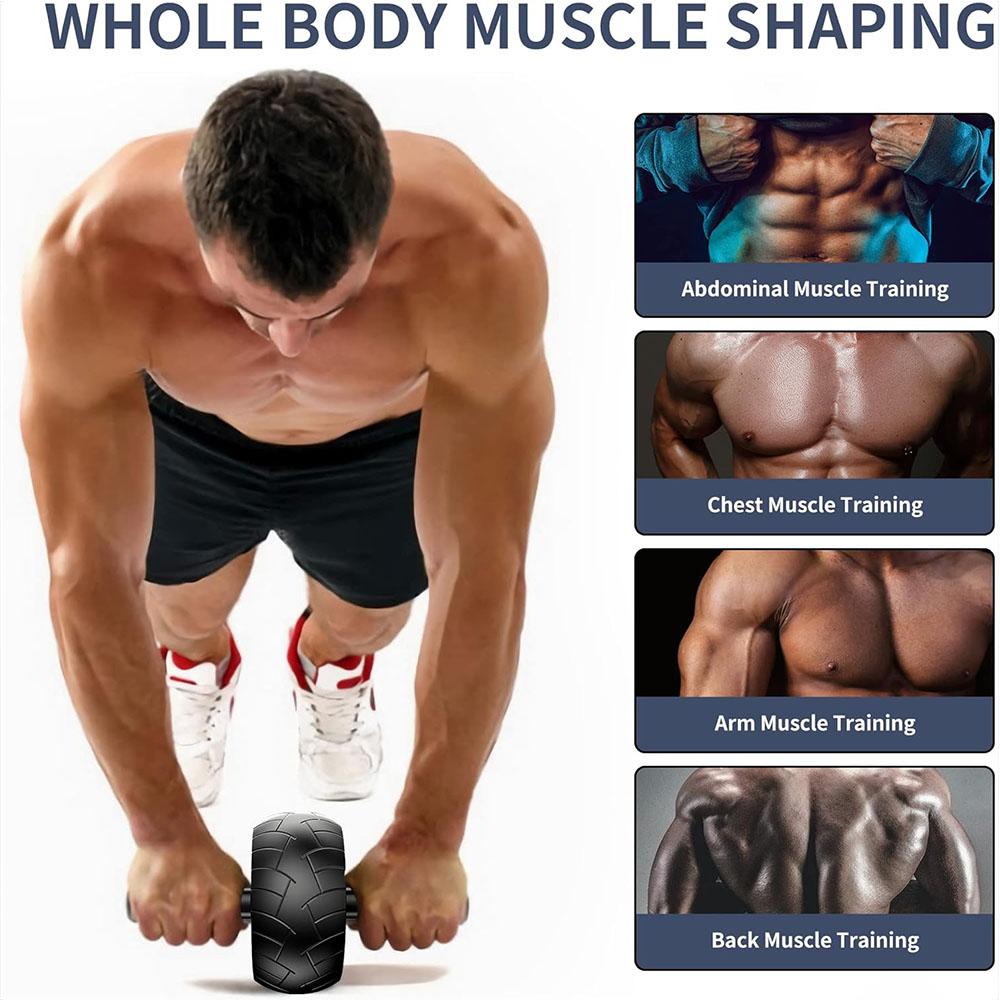 Roue abdominale Rouleau Entraînement de la force Équipement de fitness Salle de sport à domicile Exercice Entraînements Entraîneur des muscles abdominaux