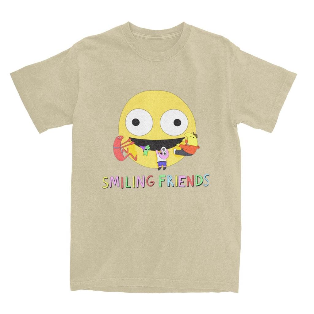 Men Women TShirt Smiling Friends Logo TShirts Harajuku Animated Television Summer Tee Shirt Custom Logo Pure Cotton Tops Gift
