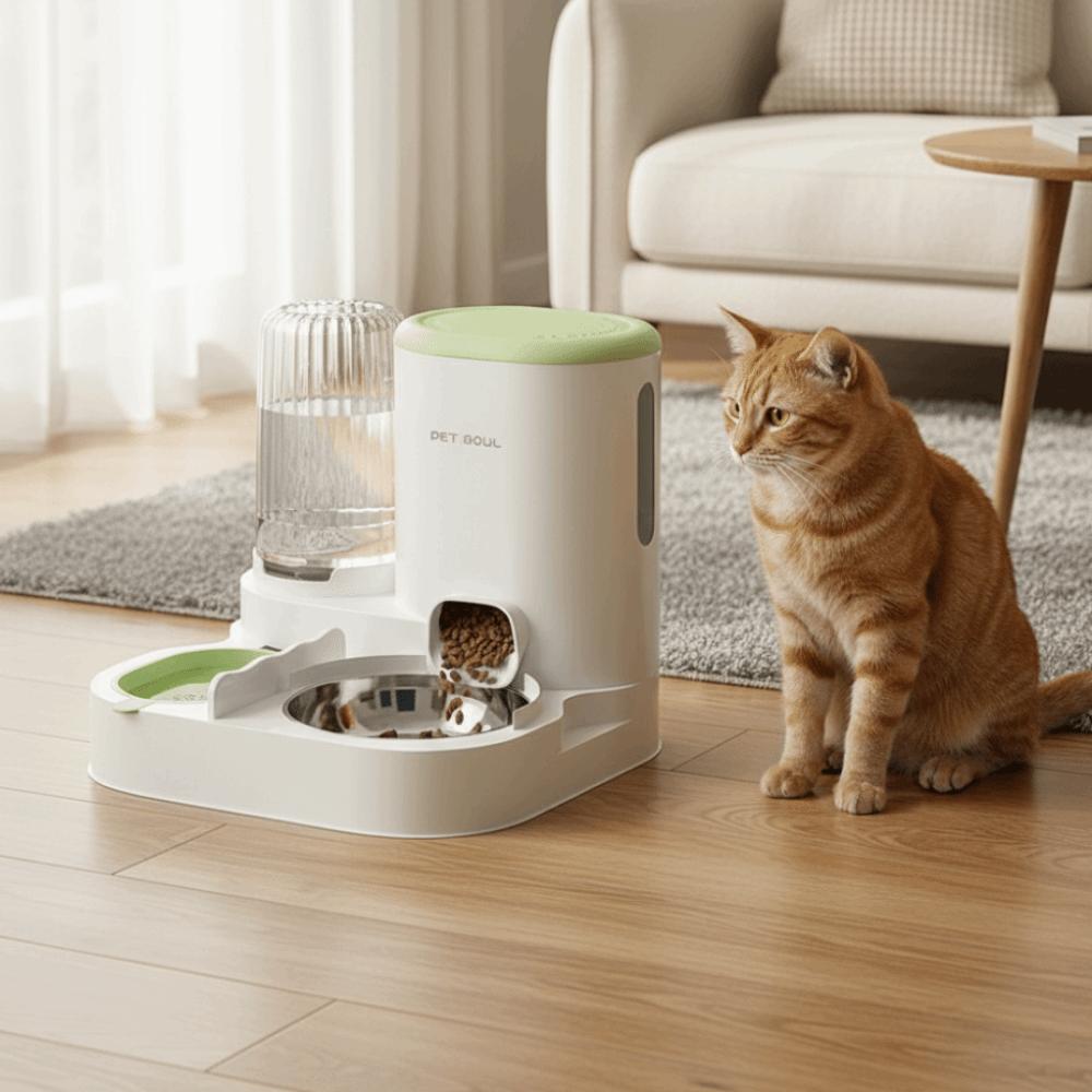 Separate Design 2 in 1 Cat Food Dispenser Large Capacity Automatic Cat Water Feeder  Home