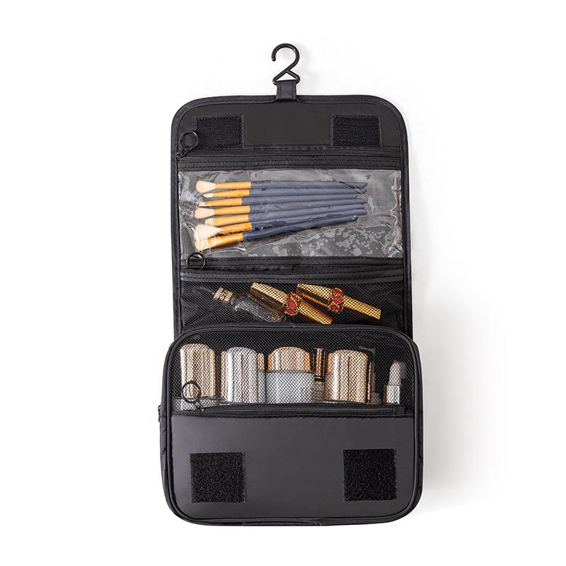 Large Capacity Foldable Portable Travel Toiletry Bag Hanging Organizer with Multiple Compartments for Cosmetics and Accessories Storage