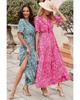 Azura Exchange Boho Paisley Print Ruffle Tiered Maxi Dress