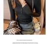 Women's Elegant Slim Fit Long-Sleeve Round Neck Top for Early Autumn