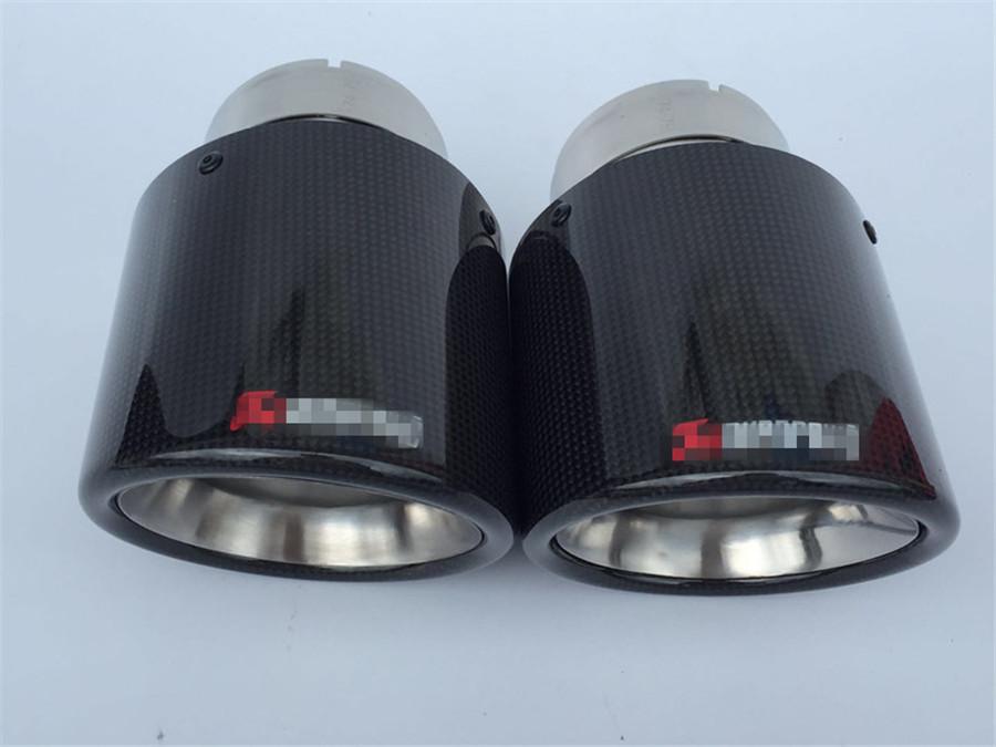 1pcs Car Carbon Fiber Exhaust Tip Muffler Pipe Universal Pipes Tail 63mm 2.5"Inlet 114mm 4.5"Outlet