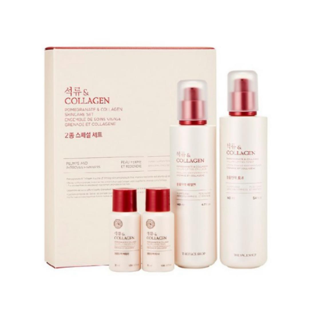 

The Face Shop Pomegranate Collagen 2‑Piece Special Set — Toner 160 ml + 32 ml, Emulsion 140 ml + 32 ml