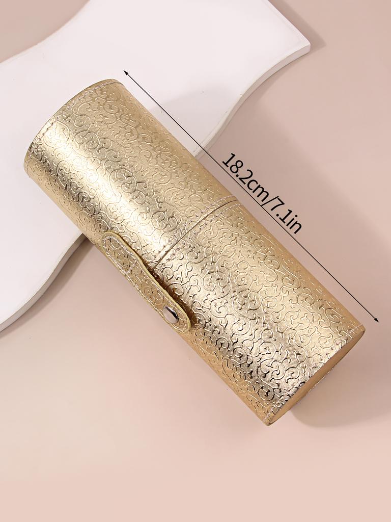2026 New Portable PU Makeup Brush Storage Bucket Shockproof With Lid Organizer For 10-15Pcs Brushes