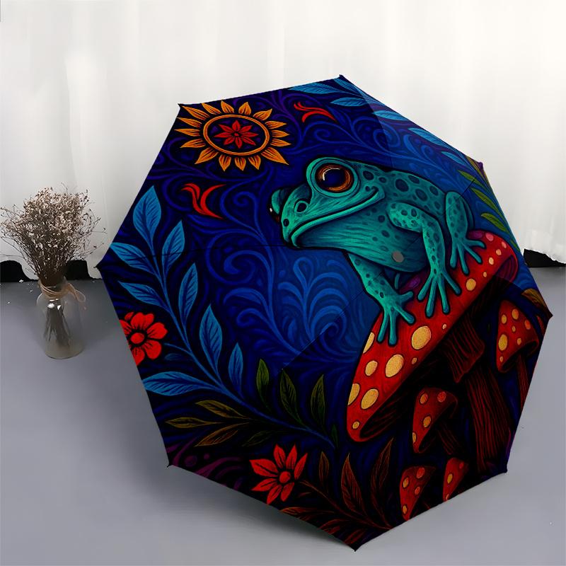Fantasy Mushroom Garden  DecorUmbrella, Portable 3-Fold Compact Umbrella,Christmas Gift ES372