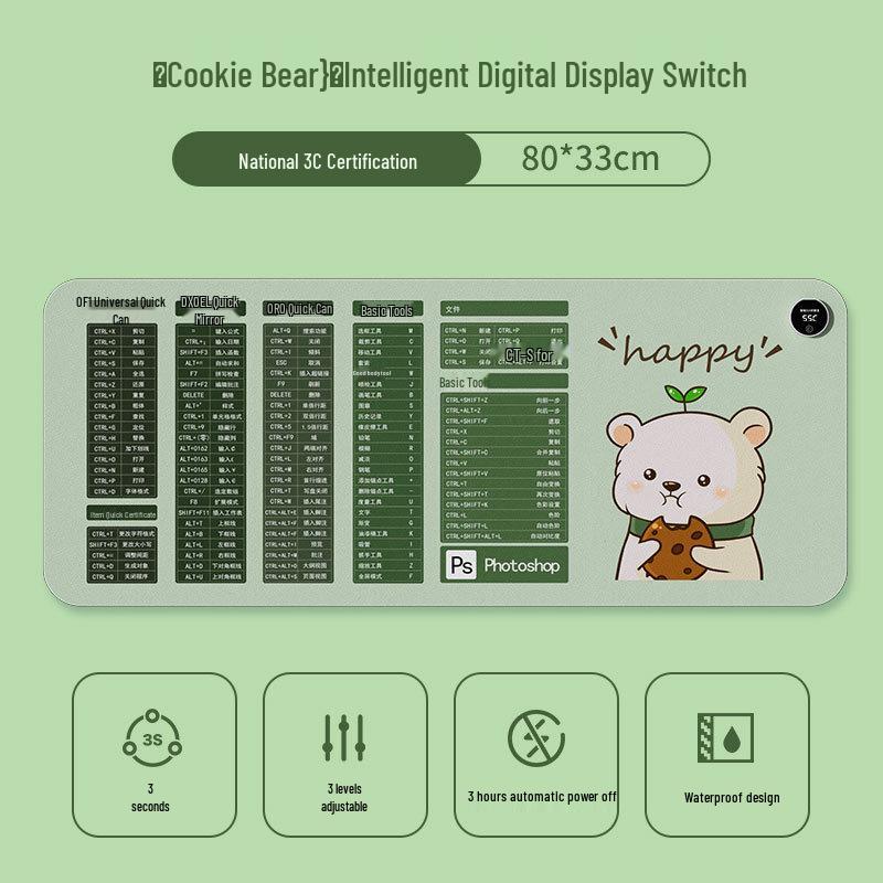 Large Cartoon Heated Mouse Pad - Warm Desk and Hand Warmer