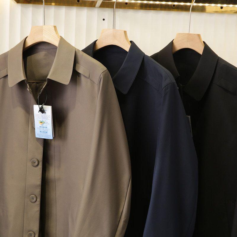 Italian Order! Thousand Yuan Level! High end Men's Autumn Waterproof Breathable Lapel Mid-Length Trench coat Jacket