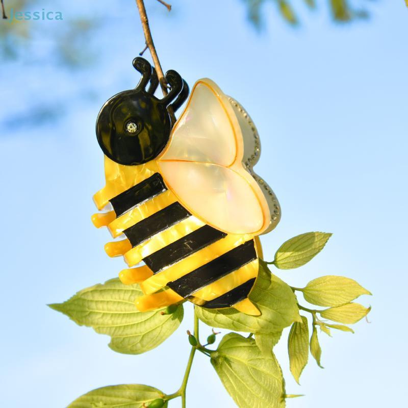 Creative Bee Ball Shape Shark Hair Gripper Claw Acrylic Animal Hair Clip Girls Hair Accessories