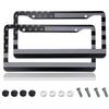 For Toyota N Flag Patriotic Black / Grey Aluminum License Plate Frame