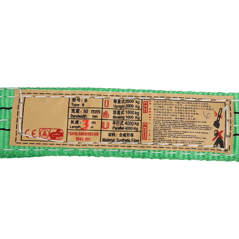 3Meter X 50mm Polyester Lifting Sling Industrial Crane Hoisting Webbing Green