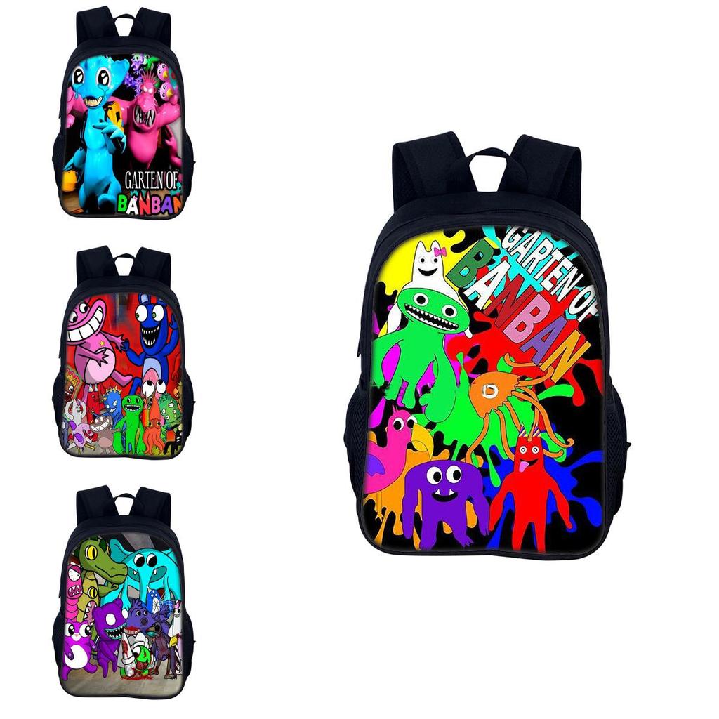 Garten Of Banban 3 40cm Cute And Colorful Cartoon Print Nylon Backpack For Boys And Girls Ideal For School