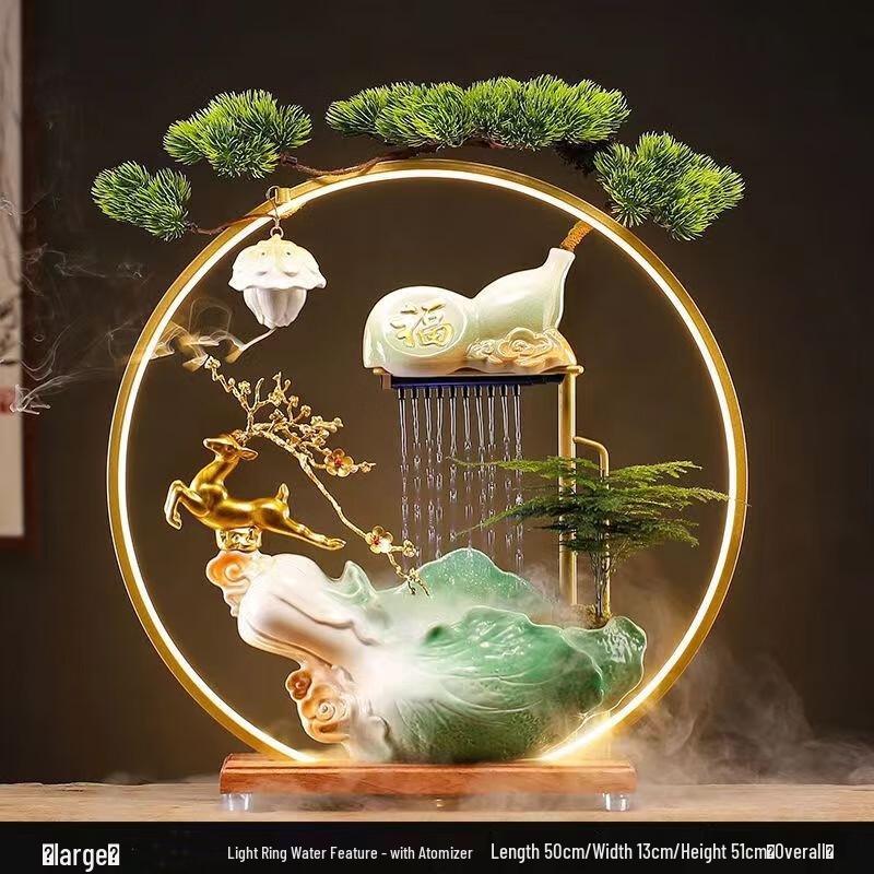 OIMG Deer Fortune LED Water Fountain with Mist