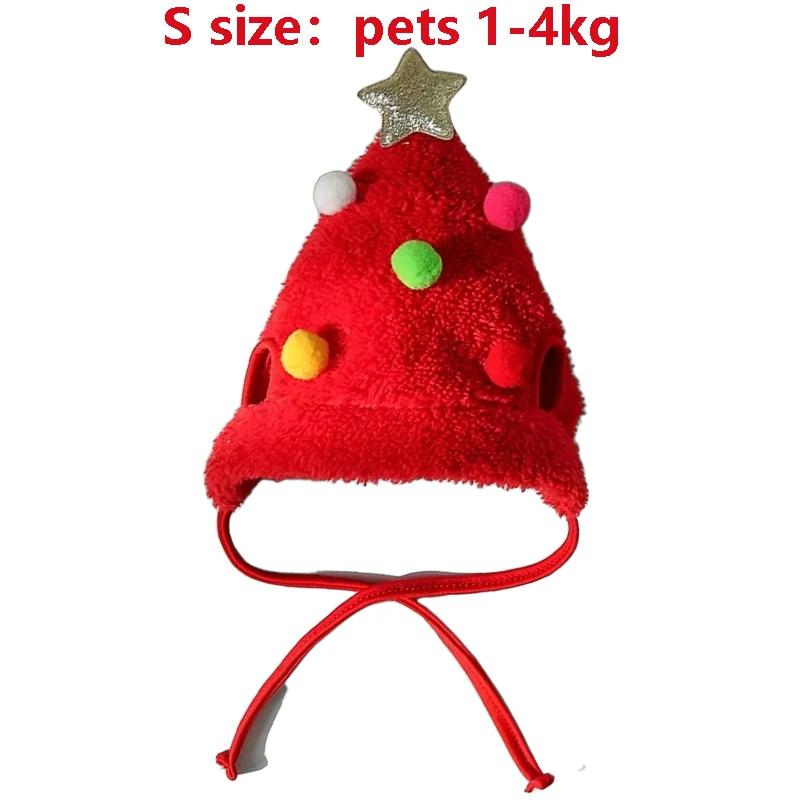 1Pcs Funny Dog Christmas Hat Pets Santa Bibs New Year Party Cosplay Costume Puppy Cap Cute Cats Bandana Clothes Accessories Gift