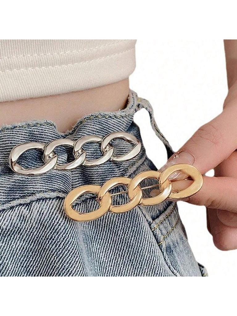 Chain Shape Pants Waist Trimmer, Loose Jeans Button, Seamless Button, Detachable and Adjustable Button Pin Jeans Women's Skirt